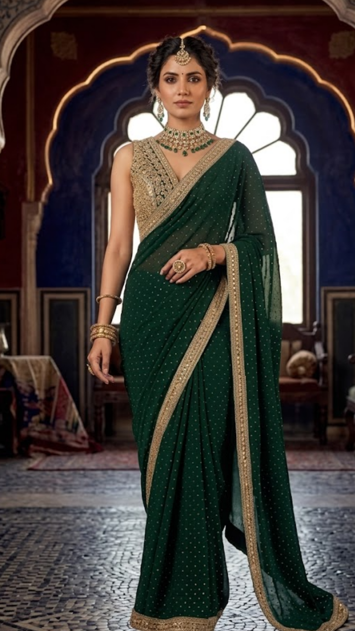 Emerald Regent Saree