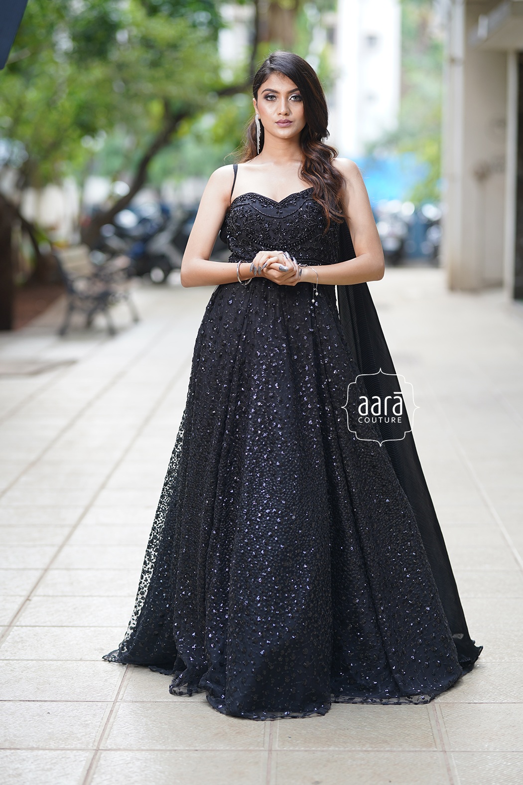 Georgette Floral Print Stylish Long Gown, Black at Rs 600 in Surat