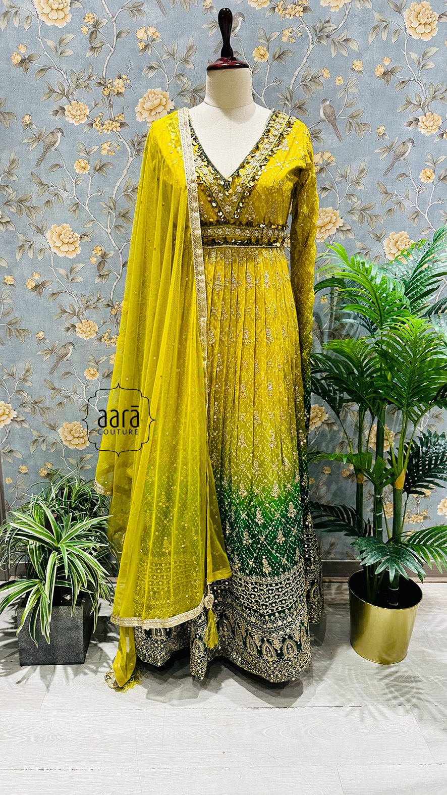 Women's Green Anarkali Gown Set - (2Pcs) - Saras The Label | Ethnic gown,  Green anarkali, Anarkali gown