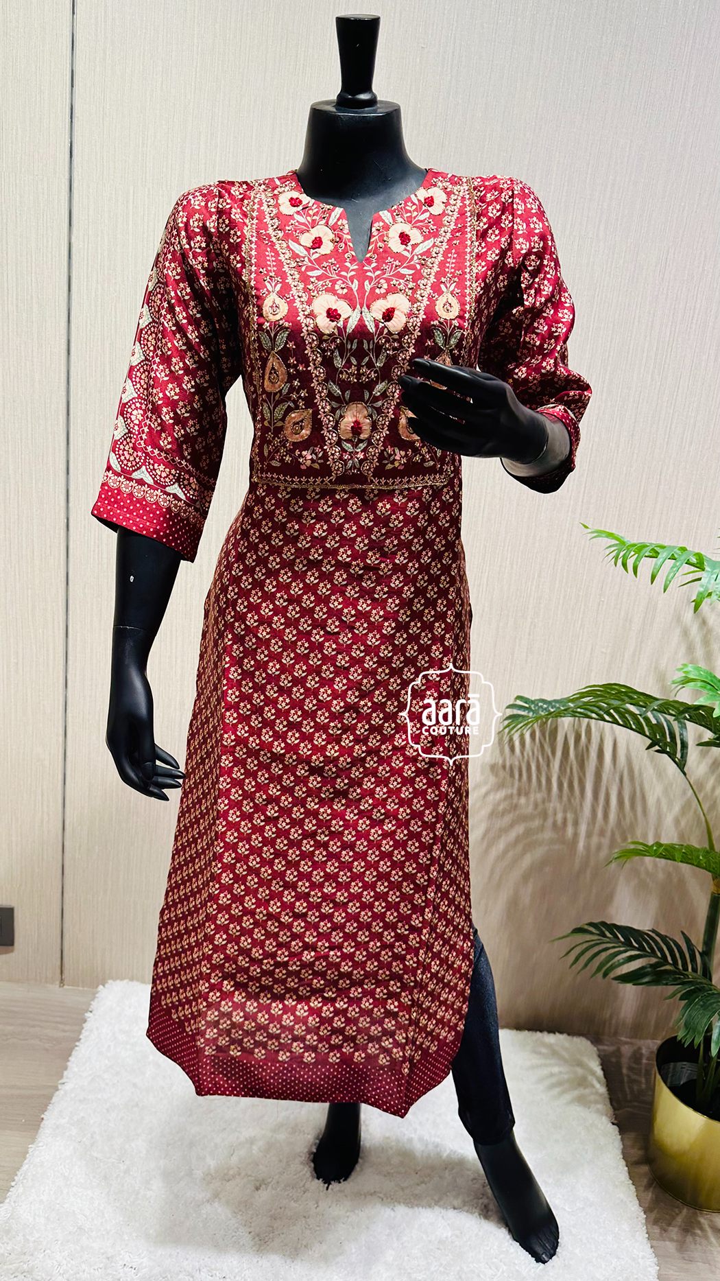RESHAM VOL 11 CHANDERI MODAL FOIL PRINT EMBROIDERY AND MIRROR WORK KURTI  WITH PANT AND NAZNIN SEQUENCE WORK DUPATTA BY OSSM BRAND WHOLESALER AND  DEALER