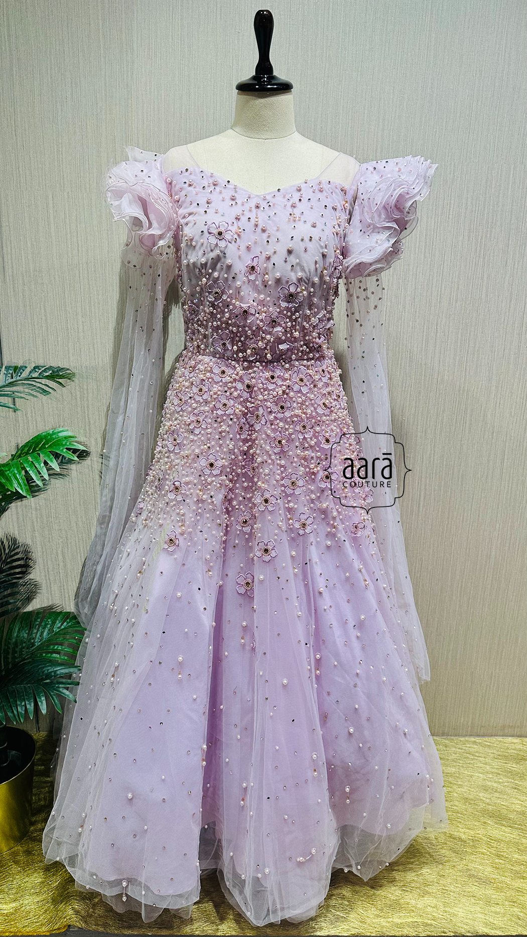 Modest Blush Cap Sleeve A-Line Dress Style # HFW2728 – Dream Wedding