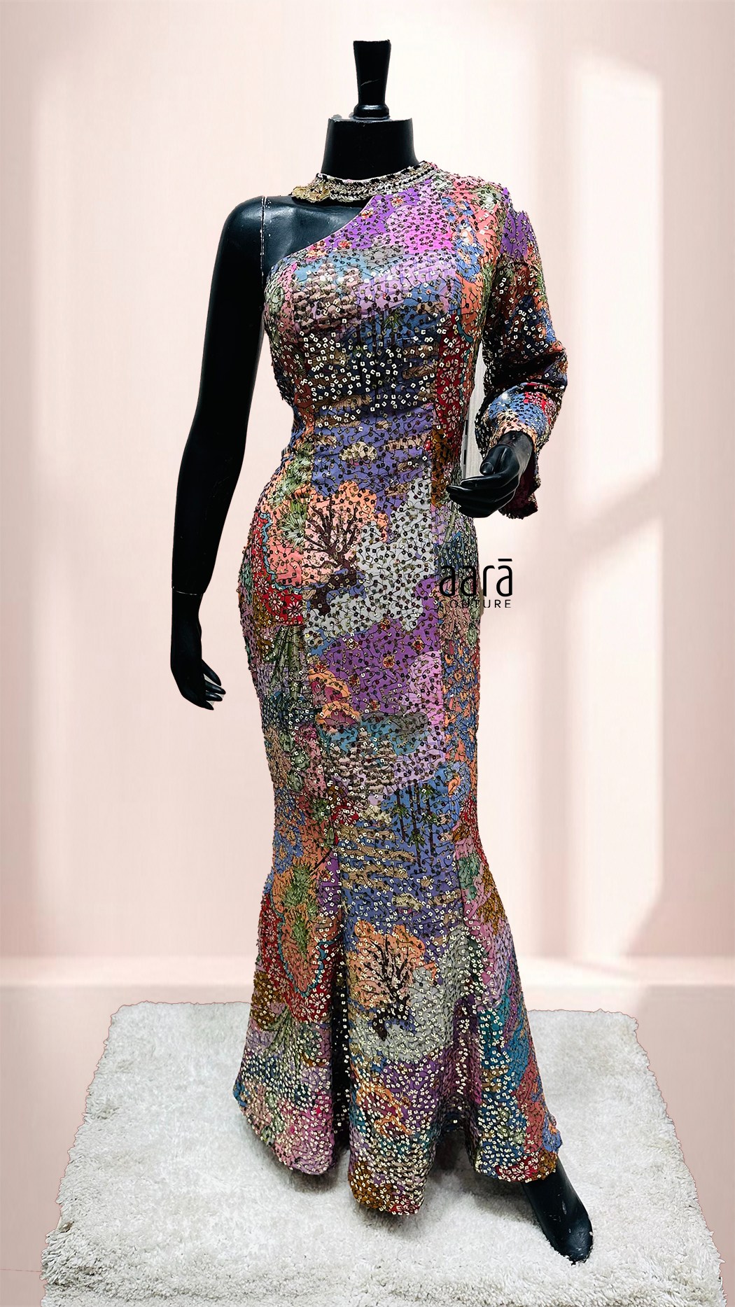 Sequin Sexy Low Cut Patchwork Mesh Dress Elegant Party Mermaid Dress - The  Little Connection